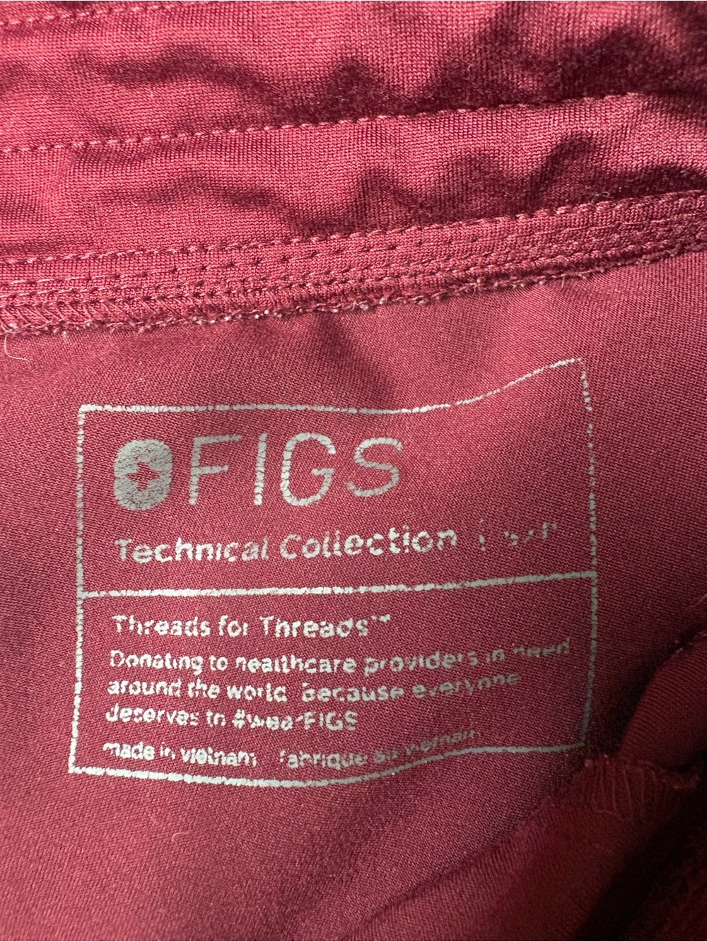 Figs Women's Jogger Scrub Set in Burgundy - Picture 3 of 6
